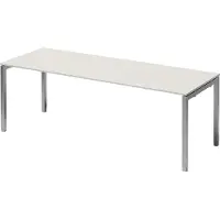 Bisley Cito Schreibtisch U-Gestell verstellbar - Gestell: Silber, Nachbildung: Grauweiß, Größe: 220 x 80 cm