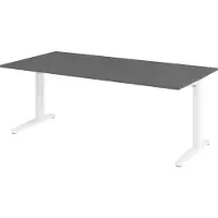 Bümö Schreibtisch Serie-XB - Nachbildung: Graphit, Größe: 200 x 100 cm, Gestell: Weiß