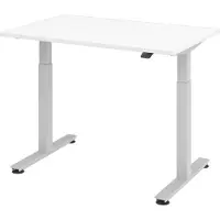 Bümö Schreibtisch elektrisch XMST - Nachbildung: Weiß, Gestell: Silber, Größe: 120 x 80 cm