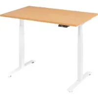 Bümö Schreibtisch elektrisch Lite - Nachbildung: Buche, Größe: 120 x 80 cm, Gestell: Weiß