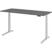 Bümö Schreibtisch elektrisch XBHM - Gestell: Silber, Nachbildung: Graphit, Größe: 180 x 80 cm