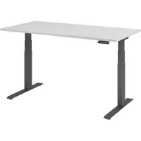 Bümö Schreibtisch elektrisch XDKB - Größe: 160 x 80 cm, Gestell: Graphit, Nachbildung: Grau