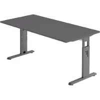 Bümö Schreibtisch Serie-O - Nachbildung: Graphit, Gestell: Graphit, Größe: 180 x 80 cm