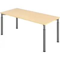 Bümö Schreibtisch Serie-Y - Nachbildung Ahorn, Gestell: Graphit, Größe: 180 x 80 cm