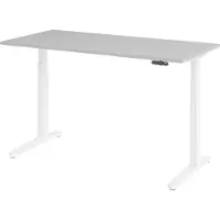 Bümö Schreibtisch elektrisch XBHM - Größe: 160 x 80 cm, Nachbildung: Grau, Gestell: Weiß
