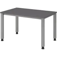 Bümö Schreibtisch Serie-Q - Gestell: Silber, Größe: 120 x 80 cm, Nachbildung: Graphit