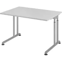 Bümö Schreibtisch Serie-Z - Gestell: Silber, Größe: 120 x 80 cm, Nachbildung: Grau
