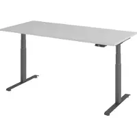 Bümö Schreibtisch elektrisch Lite - Gestell: Graphit, Nachbildung: Grau, Größe: 180 x 80 cm