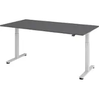 Bümö Schreibtisch elektrisch XMST - Gestell: Silber, Nachbildung: Graphit, Größe: 200 x 100 cm