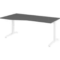 Bümö Schreibtisch Serie-XB - Nachbildung: Graphit, Größe: 180 x 100 cm, Gestell: Weiß
