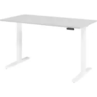Bümö Schreibtisch elektrisch XMKA - Größe: 160 x 80 cm, Nachbildung: Grau, Gestell: Weiß