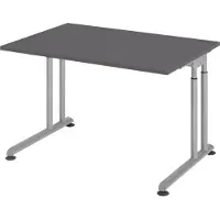Bümö Schreibtisch Serie-Z - Gestell: Silber, Größe: 120 x 80 cm, Nachbildung: Graphit