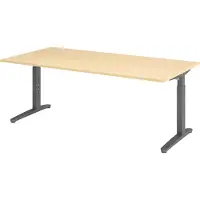 Bümö Schreibtisch Serie-XB - Nachbildung Ahorn, Gestell: Graphit, Größe: 200 x 100 cm