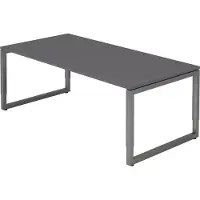 Bümö Schreibtisch Serie-R - Nachbildung: Graphit, Gestell: Graphit, Größe: 200 x 100 cm