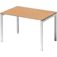 Bisley Cito Schreibtisch U-Gestell verstellbar - Nachbildung: Buche, Größe: 120 x 80 cm, Gestell: Verkehrsweiß