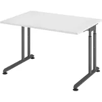 Bümö Schreibtisch Serie-Z - Nachbildung: Weiß, Größe: 120 x 80 cm, Gestell: Graphit