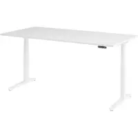 Bümö Schreibtisch elektrisch XBHM - Nachbildung: Weiß, Größe: 200 x 100 cm, Gestell: Weiß/Alu poliert