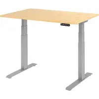 Bümö Schreibtisch elektrisch XDKB - Nachbildung Ahorn, Gestell: Silber, Größe: 120 x 80 cm