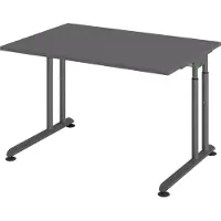 Bümö Schreibtisch Serie-Z - Größe: 120 x 80 cm, Nachbildung: Graphit, Gestell: Graphit