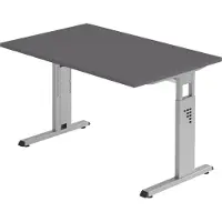Bümö Schreibtisch Serie-O - Gestell: Silber, Größe: 120 x 80 cm, Nachbildung: Graphit