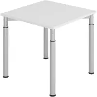 Bümö Schreibtisch Serie-Y - Gestell: Silber, Größe: 80 x 80 cm, Nachbildung: Grau