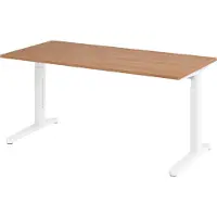 Bümö Schreibtisch Serie-XB - Größe: 160 x 80 cm, Nachbildung: Nussbaum, Gestell: Weiß