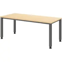 Bümö Schreibtisch Serie-Q - Nachbildung Ahorn, Gestell: Graphit, Größe: 180 x 80 cm