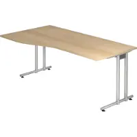 Bümö Schreibtisch Serie-N - Größe: 180 x 100 cm, Nachbildung: Eiche