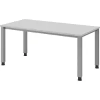 Bümö Schreibtisch Serie-Q - Gestell: Silber, Größe: 160 x 80 cm, Nachbildung: Grau