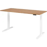 Bümö Schreibtisch elektrisch XMKA - Nachbildung: Nussbaum, Größe: 180 x 80 cm, Gestell: Weiß