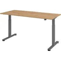 Bümö Schreibtisch elektrisch XMST - Nachbildung: Asteiche, Gestell: Graphit, Größe: 180 x 80 cm