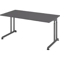 Bümö Schreibtisch Serie-Z - Größe: 160 x 80 cm, Nachbildung: Graphit, Gestell: Graphit