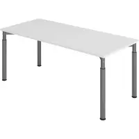 Bümö Schreibtisch Serie-Y - Gestell: Graphit, Nachbildung: Grau, Größe: 180 x 80 cm