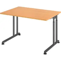 Bümö Schreibtisch Serie-Z - Nachbildung: Buche, Größe: 120 x 80 cm, Gestell: Graphit