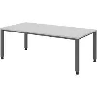 Bümö Schreibtisch Serie-Q - Gestell: Graphit, Nachbildung: Grau, Größe: 200 x 100 cm
