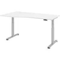 Bümö Schreibtisch elektrisch XDSM - Nachbildung: Weiß, Gestell: Silber, Größe: 180 x 100 cm