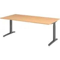 Bümö Schreibtisch Serie-XB - Nachbildung: Buche, Gestell: Graphit, Größe: 200 x 100 cm