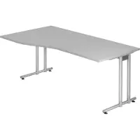Bümö Schreibtisch Serie-N - Nachbildung: Grau, Größe: 180 x 100 cm