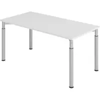 Bümö Schreibtisch Serie-Y - Gestell: Silber, Größe: 160 x 80 cm, Nachbildung: Grau