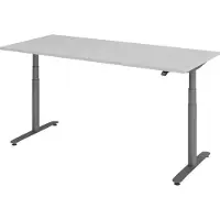 Bümö Schreibtisch elektrisch Bluetooth & App XDLR - Gestell: Graphit, Nachbildung: Grau, Größe: 180 x 80 cm