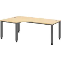 Bümö Schreibtisch Serie-Q - Nachbildung Ahorn, Gestell: Graphit, Größe: Eckschreibtisch 200 x 120 cm