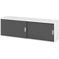 Bümö office Lowboard mit Schiebetür - Nachbildung: Weiß/Graphit