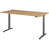 Bümö Schreibtisch elektrisch XBHM - Nachbildung: Asteiche, Gestell: Graphit, Größe: 200 x 100 cm