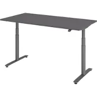 Bümö Schreibtisch elektrisch Bluetooth & App XDLR - Größe: 160 x 80 cm, Nachbildung: Graphit, Gestell: Graphit