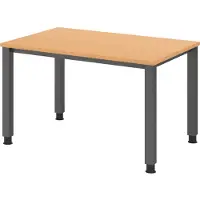 Bümö Schreibtisch Serie-Q - Nachbildung: Buche, Größe: 120 x 80 cm, Gestell: Graphit