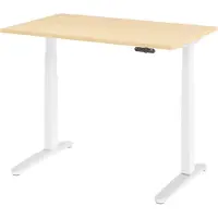 Bümö Schreibtisch elektrisch XBHM - Nachbildung Ahorn, Größe: 120 x 80 cm, Gestell: Weiß/Alu poliert