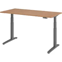 Bümö Schreibtisch elektrisch XBHM - Größe: 160 x 80 cm, Gestell: Graphit, Nachbildung: Nussbaum