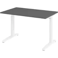 Bümö Schreibtisch Serie-XB - Größe: 120 x 80 cm, Nachbildung: Graphit, Gestell: Weiß