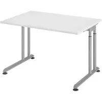 Bümö Schreibtisch Serie-Z - Nachbildung: Weiß, Gestell: Silber, Größe: 120 x 80 cm