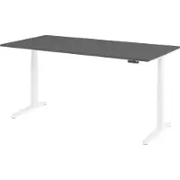 Bümö Schreibtisch elektrisch XBHM - Nachbildung: Graphit, Größe: 200 x 100 cm, Gestell: Weiß